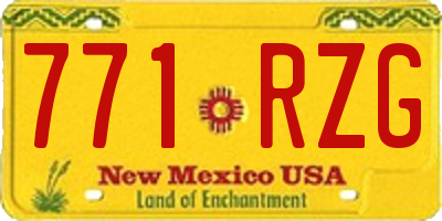 NM license plate 771RZG