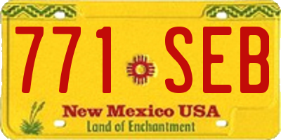NM license plate 771SEB