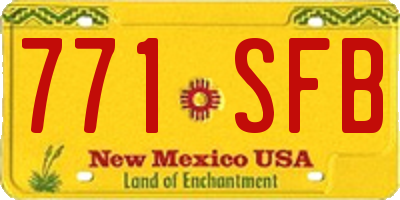 NM license plate 771SFB