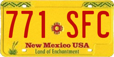 NM license plate 771SFC