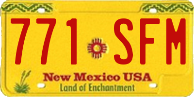 NM license plate 771SFM