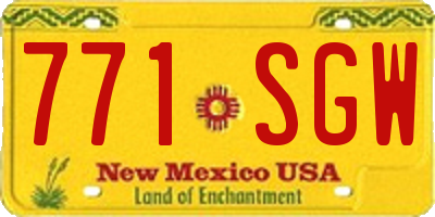 NM license plate 771SGW