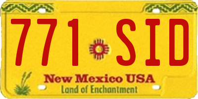 NM license plate 771SID