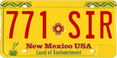 NM license plate 771SIR