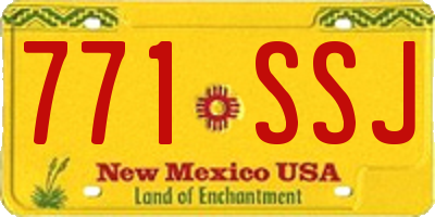 NM license plate 771SSJ