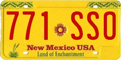 NM license plate 771SSO
