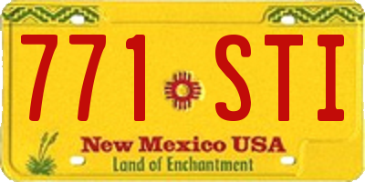 NM license plate 771STI