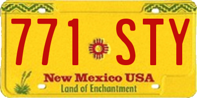 NM license plate 771STY