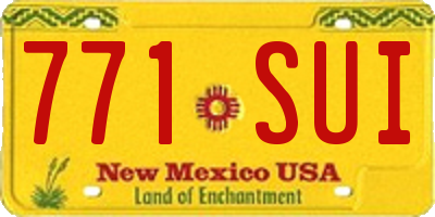 NM license plate 771SUI