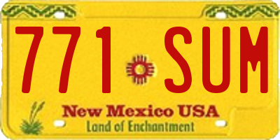 NM license plate 771SUM