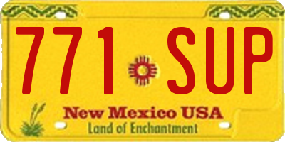 NM license plate 771SUP