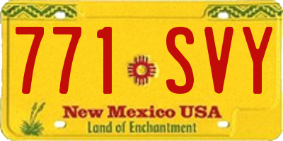 NM license plate 771SVY