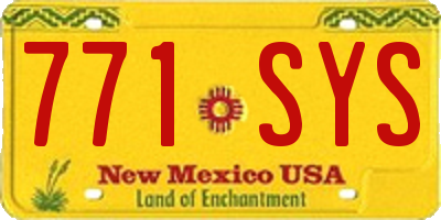 NM license plate 771SYS