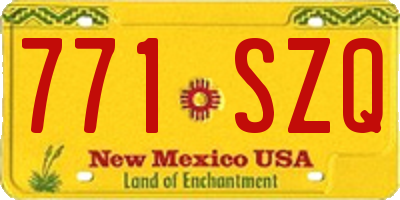 NM license plate 771SZQ