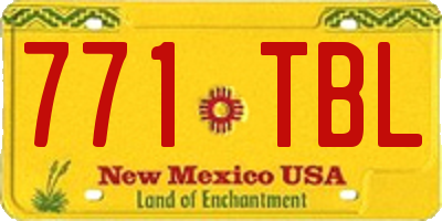 NM license plate 771TBL