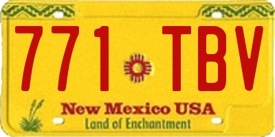 NM license plate 771TBV