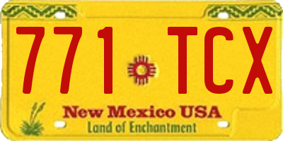 NM license plate 771TCX