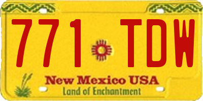 NM license plate 771TDW