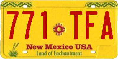 NM license plate 771TFA