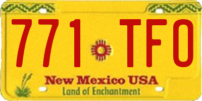 NM license plate 771TFO