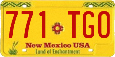 NM license plate 771TGO