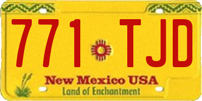 NM license plate 771TJD