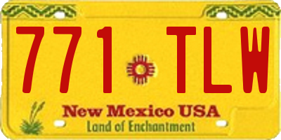 NM license plate 771TLW
