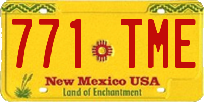 NM license plate 771TME