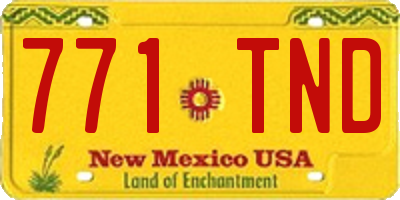 NM license plate 771TND