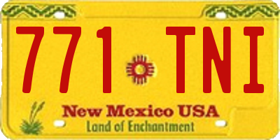 NM license plate 771TNI
