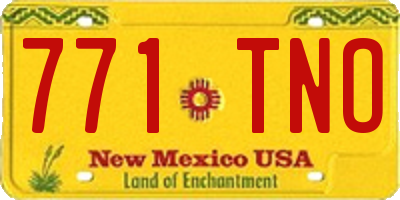 NM license plate 771TNO