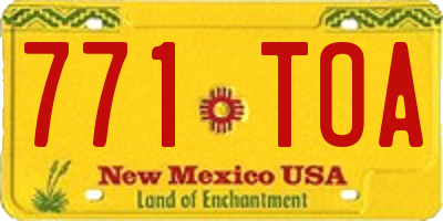 NM license plate 771TOA