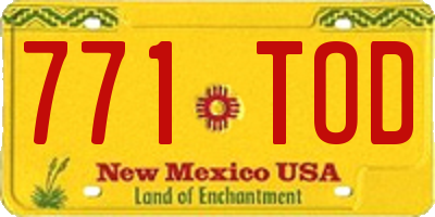 NM license plate 771TOD