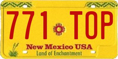 NM license plate 771TOP