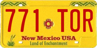 NM license plate 771TOR