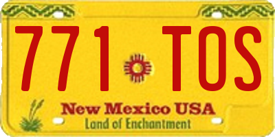 NM license plate 771TOS