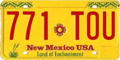 NM license plate 771TOU