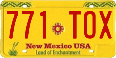 NM license plate 771TOX