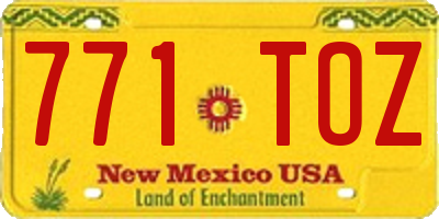 NM license plate 771TOZ