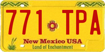 NM license plate 771TPA