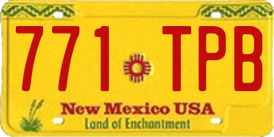 NM license plate 771TPB