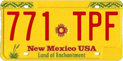 NM license plate 771TPF