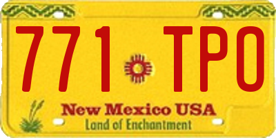 NM license plate 771TPO
