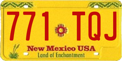 NM license plate 771TQJ
