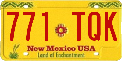 NM license plate 771TQK