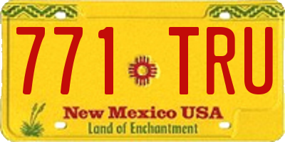 NM license plate 771TRU
