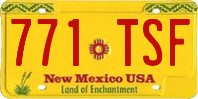 NM license plate 771TSF