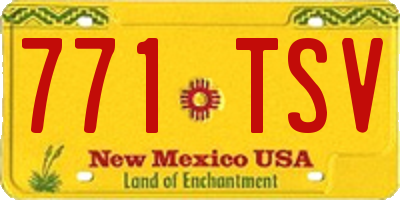 NM license plate 771TSV