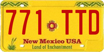 NM license plate 771TTD