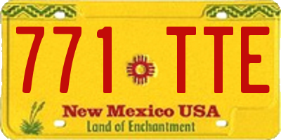 NM license plate 771TTE